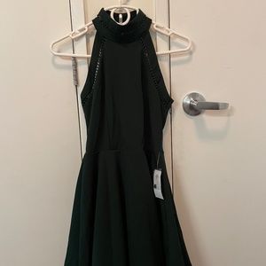 Forest green flared  dress